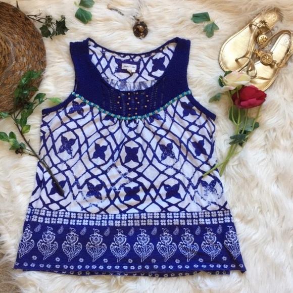 🍓🔥Anthropologie - Meadow Rue Boho Tank Top - L - Picture 2 of 3
